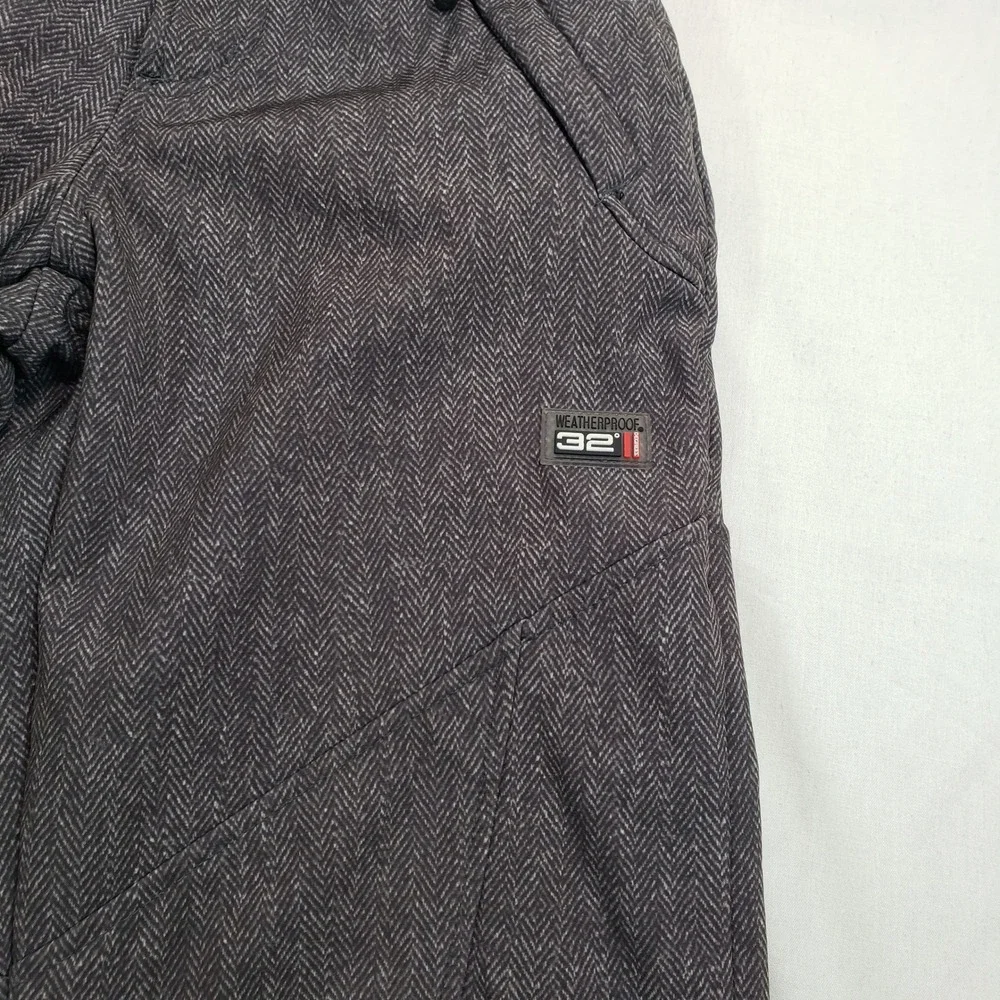 WEATHERPROOF 32 Degrees Kids Snow Pants Bib Ski Overalls Size 5/6 Gray Herringbo